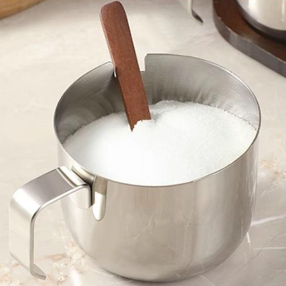 Dust-proof Stainless Steel Seasoning Jar Set With Spoon Tray Salt Storage Container  Sugar