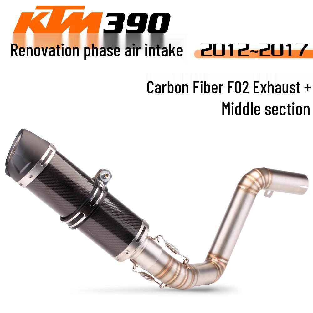 Modified Exhaust System for Duke390/RC390: Stainless Steel & Titanium Mid-pipe & Tailpipe Set