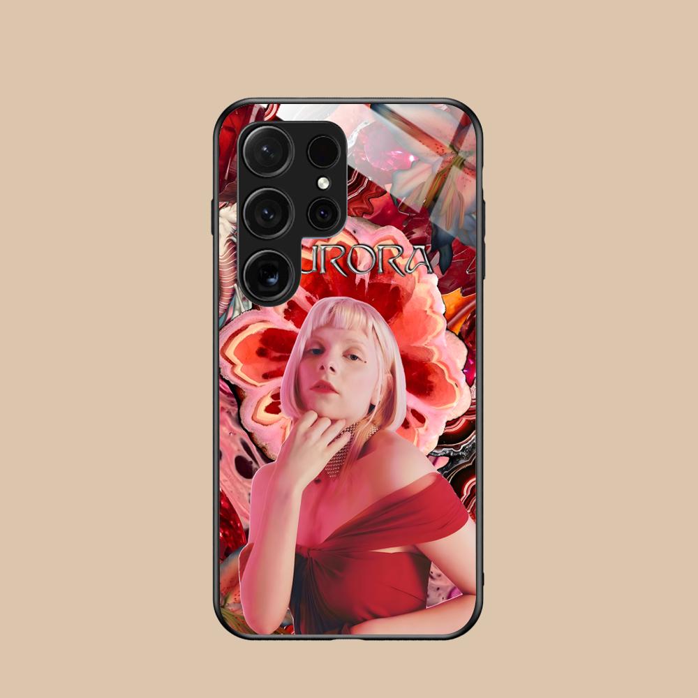 

Aurora Aksnes Glass Mobile Phone Case for Samsung Galaxy S26 S25 S24 S23 S22 S21 S20 Note20 Plus FE Ultra Colorful Cover Galaxy S20 Ultra