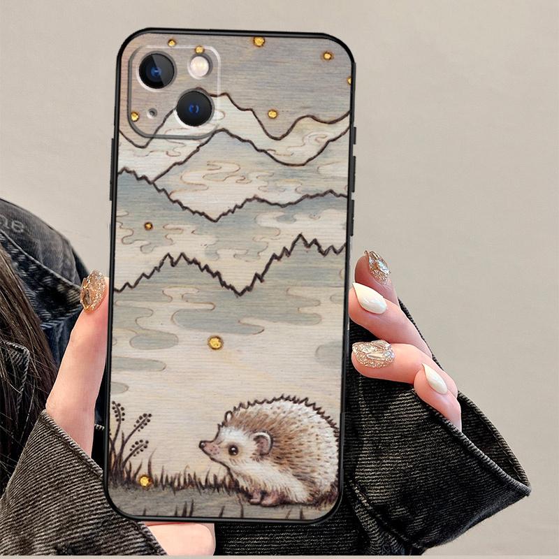 Hedgehog and Balloon Case For iPhone 12 13 Mini 11 14 Pro Max XS X XR Plus 15 16 Pro Max Cover