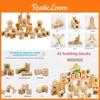 Wooden Building Blocks For Toddlers 38pc Educational Toy For Kids Ages 12