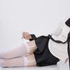 Women Suspender Wide-Banded Velvet Tights Lolita Thin Thigh High Stockings With Garters Y2K Jk College Over The Knee Socks