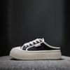 Half Dragged White Shoes for Women Breathable and Casual Canvas Shoes