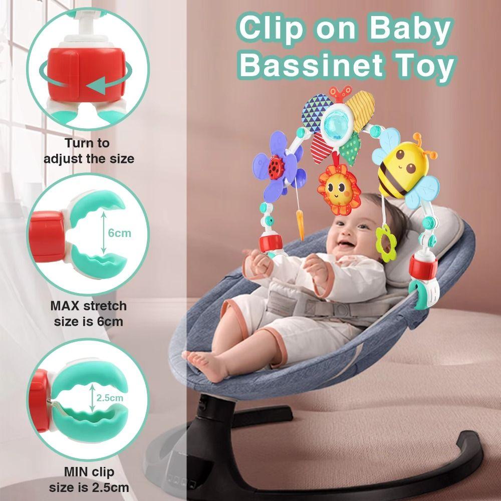 Easy Fold Crib Hanging Bell Sunflower Infant Grab Exercise Baby Interactive Toys  Pram