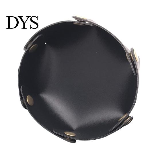 Home Office Storage Solution PU Leather Folding Tray, Waterproof Portable Jewelry Dish, Entryway Key Holder Retro Rivet Desktop Organizer Tray for And