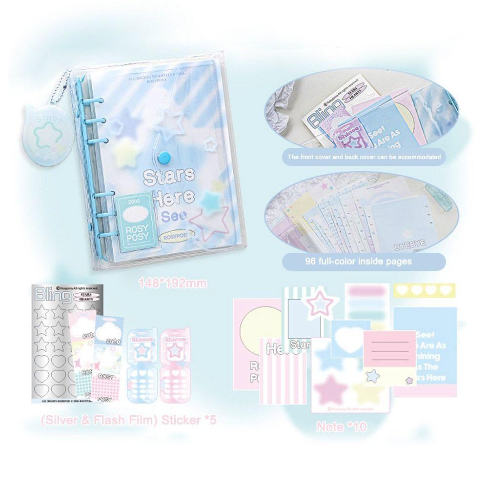 PVC Notebook Loose Leaf Envelope Ledger Fashion Diary Book  School Office Supplies