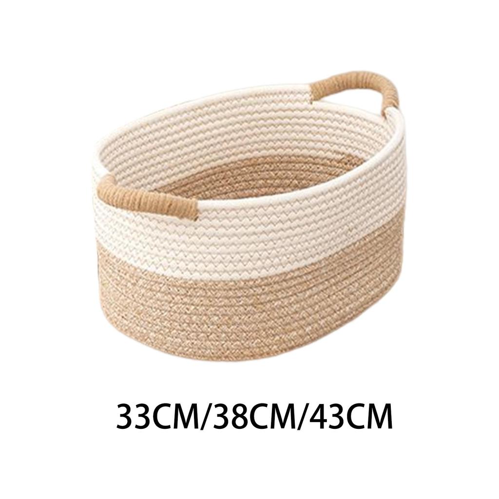Nordic Cotton Rope Woven Storage Basket Handcrafted Storage Bins Makeup Cosmetic Holder for Living Room Bedroom Tabletop Clothes