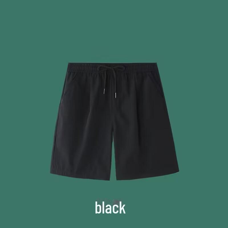 Men's Summer Ice Silk Elastic Waist Quick-Dry Casual Pants - Large Size, Lightweight, Versatile, Straight Fit.