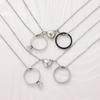 Yousheng 1 Pair Couple Matching Necklaces Electroplated Alloy Magnetic Heart And Ring Shape Pendant Adjustable Romantic Love Husband Wife Pairing