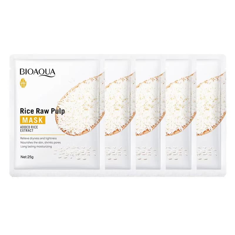 

5 шт/10 шт BIOAQUA Rice Raw Pulp Маски для лица Уход за кожей Увлажняющие Укрепляющие Маски для лица Листы Маски Корейский Уход за кожей 5pcs