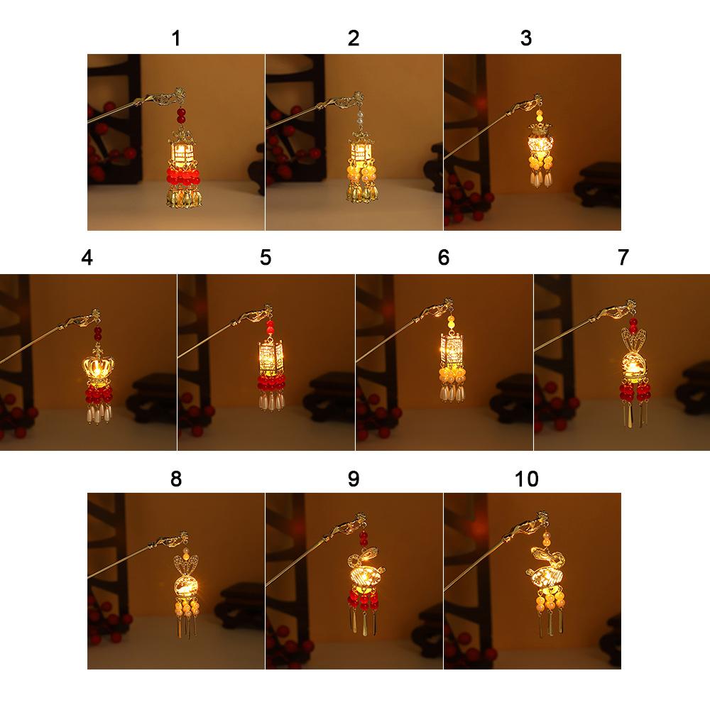 Palatul chinezesc Lantern ac de păr din metal de culoare aurie bețe de păr furculițe cu bijuterii ușoare pentru femei, retro, flori de lotus, ciucuri