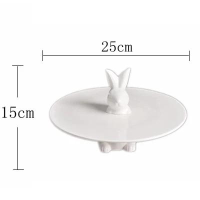 BRRabbit Shape Ceramics Cake Tray Wedding Party Dessert Display Stand Fondant Cake Decorating Tools Home Decorating ToolsEY