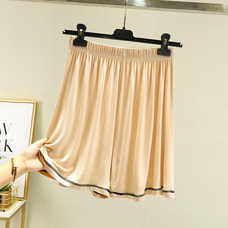 

Летние модальные шорты 2025 года Женские Самые простые в сочетании Большого размера Домашние Шорты до середины бедра Пижамные брюки Свободные С высокой талией Широкие штанины Повседневные брюки Skin color 3XL (80.00 kg-90.00 kg recommended