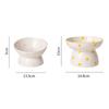 Ceramic Tall Footed Drinking Water Bowls, Anti Overturning Oblique Mouth, Neck Protection, Round Dot Cat Bowl, Pet Articles, 1Pc