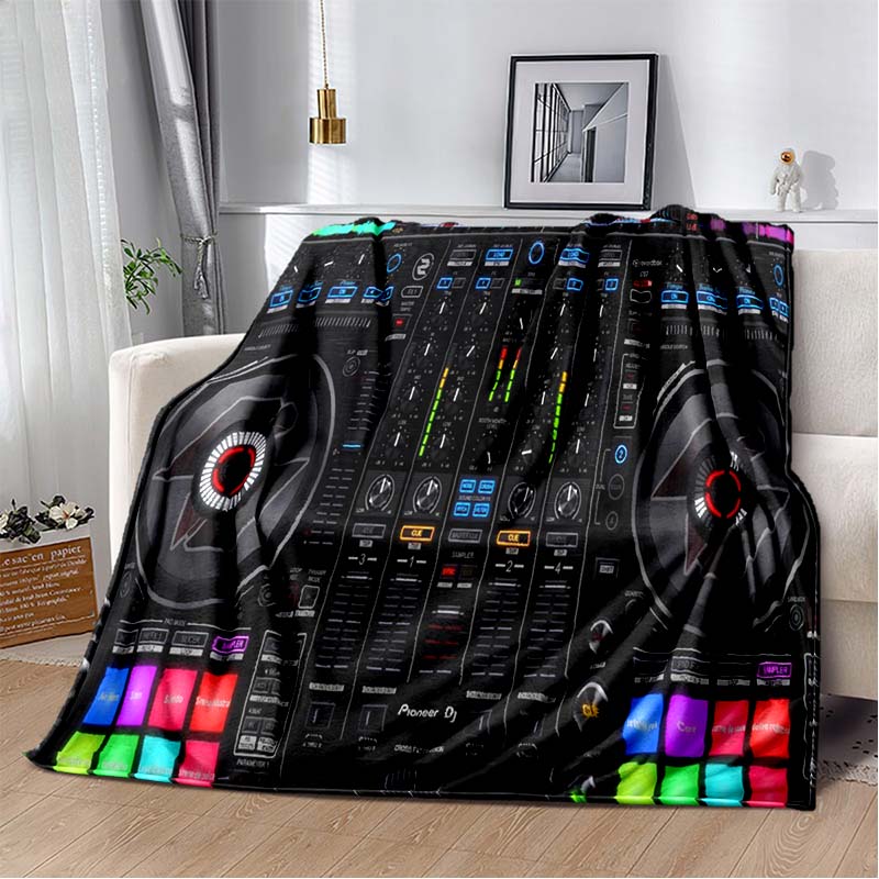 Dj Music Record Screen Console Theme Blanket Home Extra Large Warm Soft Sofa Bed Blanket Bed Cover Travel Picnic Sleep Blanket
