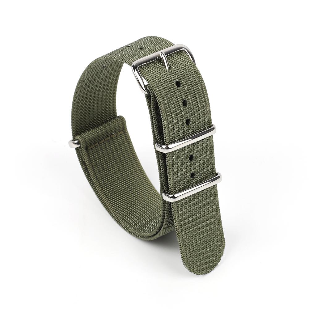 20mm 22mm Nylon Watch Strap Sport Wristbands Bracelet for Men Women Replacement Canvas Fabric Watch Band Accessories Brown Green