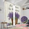 2pcs 2D flat printing Curtain Provence Lavender Basket 100% Polyester Without Electricity Seasonal Party & Holiday Decor Use for