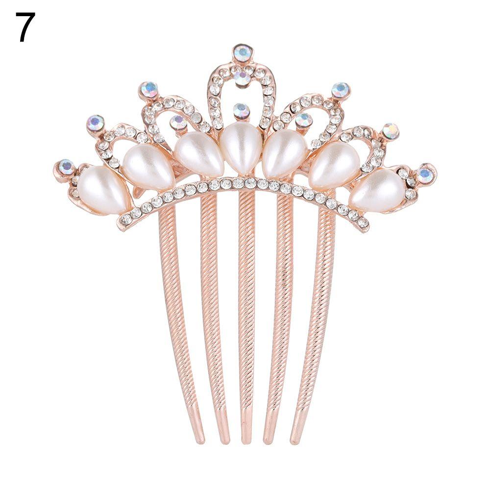 Headwear Pearl Tiara Rhinestone Hair Comb Bridal Crystal Hair Ornaments Bridal Hair Accessories