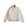 Unisex Solid Color Stand Collar Harrington Jacket Fall Casual Workwear Outerwear