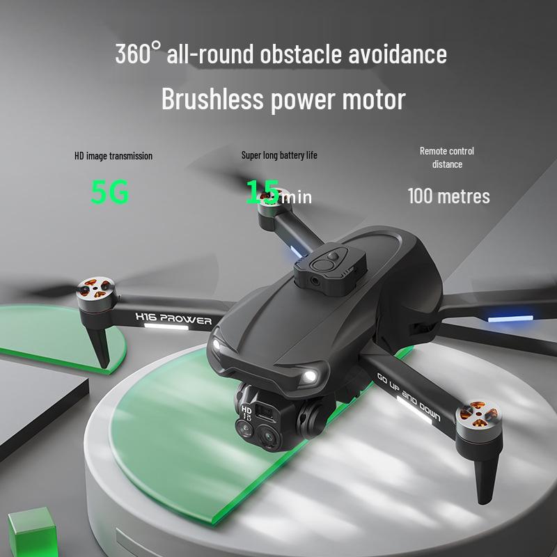 H16 Obstacle Avoidance Drone with 150° Adjustable Camera, Brushless Motors, Night Vision & Optical Flow for Aerial Photography.