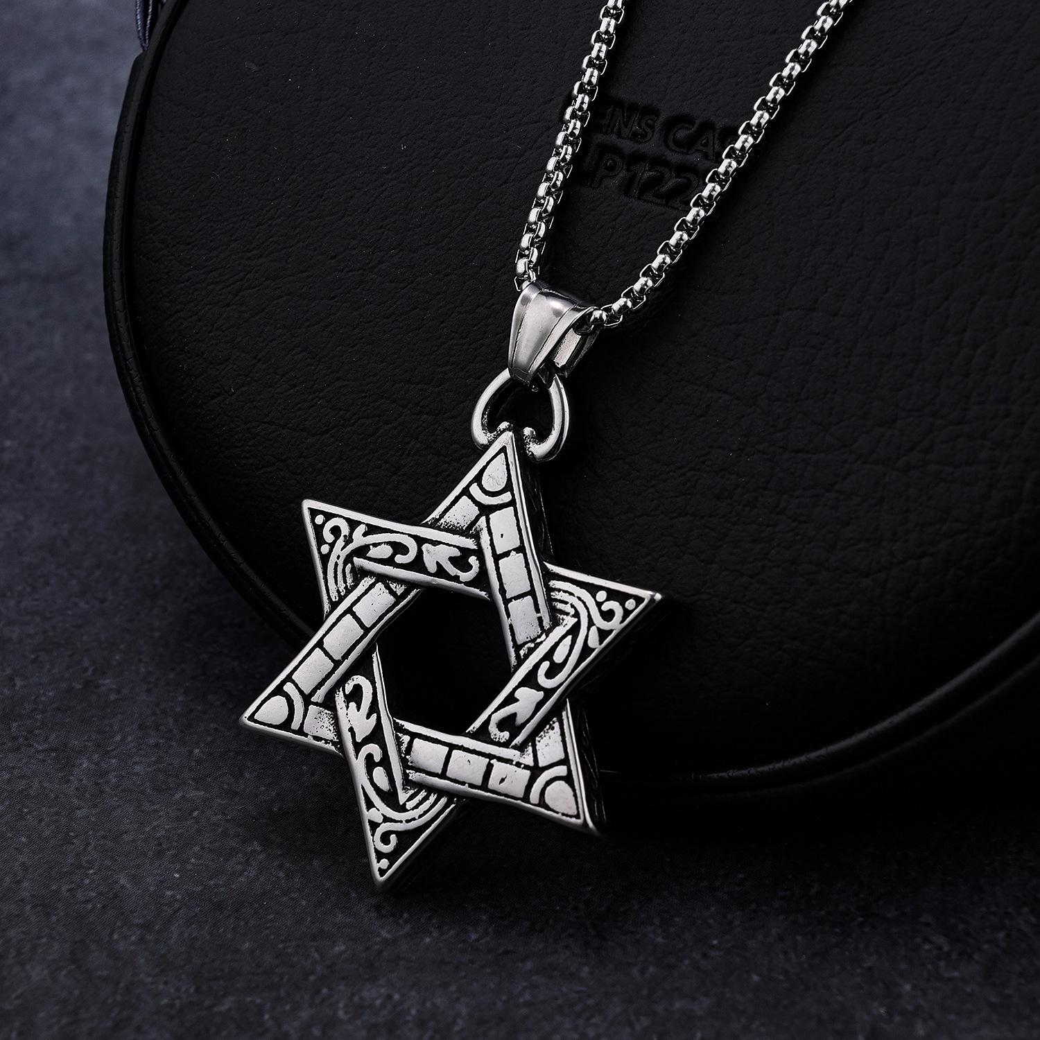 

Ожерелье из нержавеющей стали «Звезда Давида Соломона», мужское ожерелье с шестиконечной звездой, еврейские украшения, новогодний подарок Single Pendant