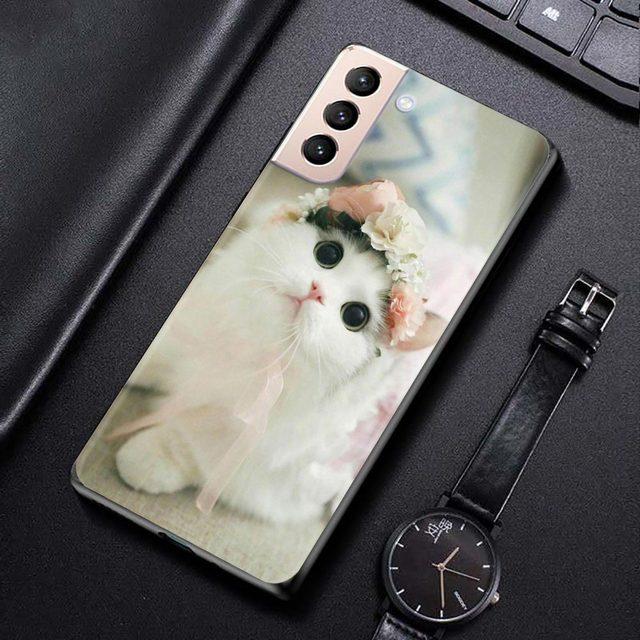Pouzdro na telefon Samsung S21 S20 Ultra S10 Plus Lite S21 S20 Fe 5g Galaxy S10e S9 S8 S7 Edge silikonová skořápka roztomilá kočička