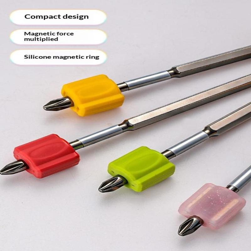 Magnetic Screw Ring Anti-Slip Silicone Fast-Acting Magnetizer/Demagnetizer Tool For Hex Screwdriver And Power Bits