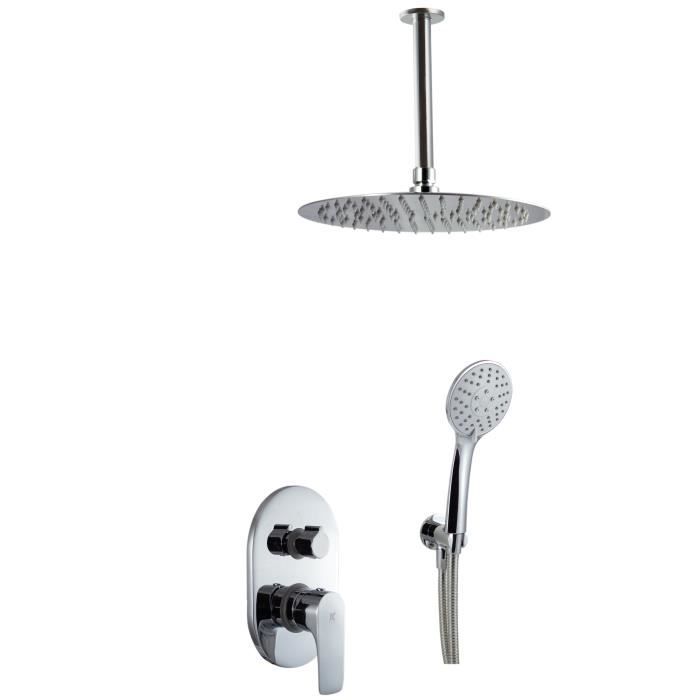 Ensemble De Douche - KÄLLA - Modèle ROMA - Couleur Or Rose - Finition Brossé - Monocommande