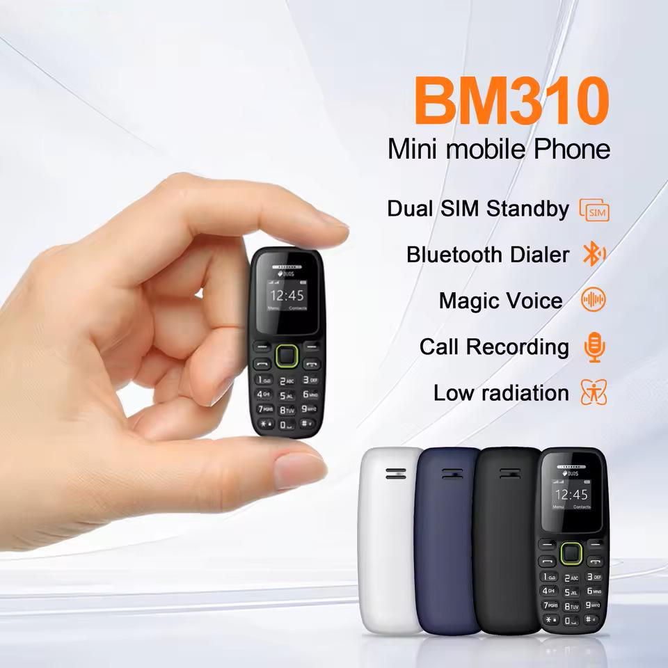 

BM310 2G Міні GSM кнопковий телефон з двома SIM-картами та Bluetooth чорний