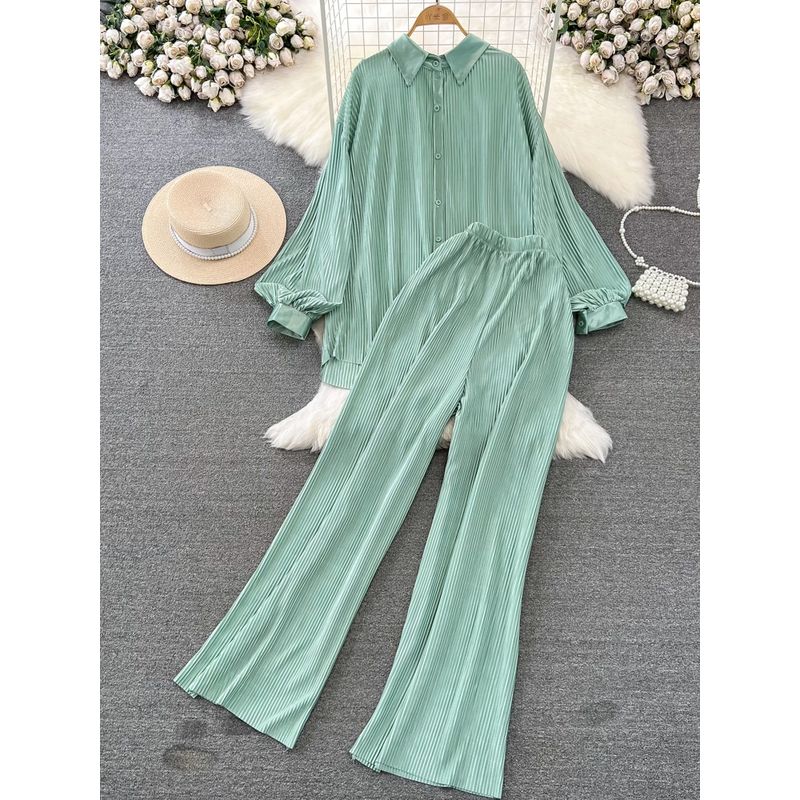 Sanzhai Ruched Socialite Lantern Single-Breasted Fashion Suit