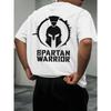 European Size Spartan Warrior Summer Outdoor Sports and Casual Large-size Short-sleeved T-shirts, Men's Trendy Fashion Prints, Loose Base Shirts