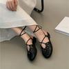 Fashion Bailamos Autumn Women Sandals Fashion Close Toe Lace Up Ladies Elegant Sandals Soft Flats Outdoor Dress Slingback Shoes