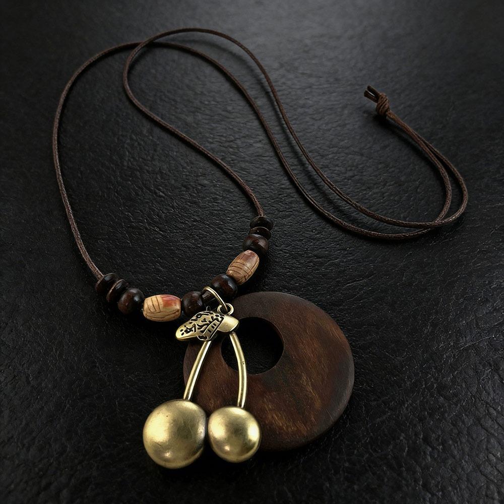 Boho Sweater Chain Hollow Leaves Clothing Pendant Vintage Necklace  Gifts