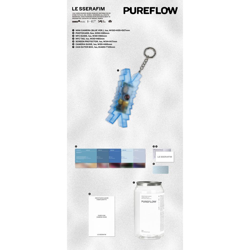 [Pre-order] LE SSERAFIM ‘PUREFLOW’ pt.1 (Mini Camera ver.) (Online Benefit)
