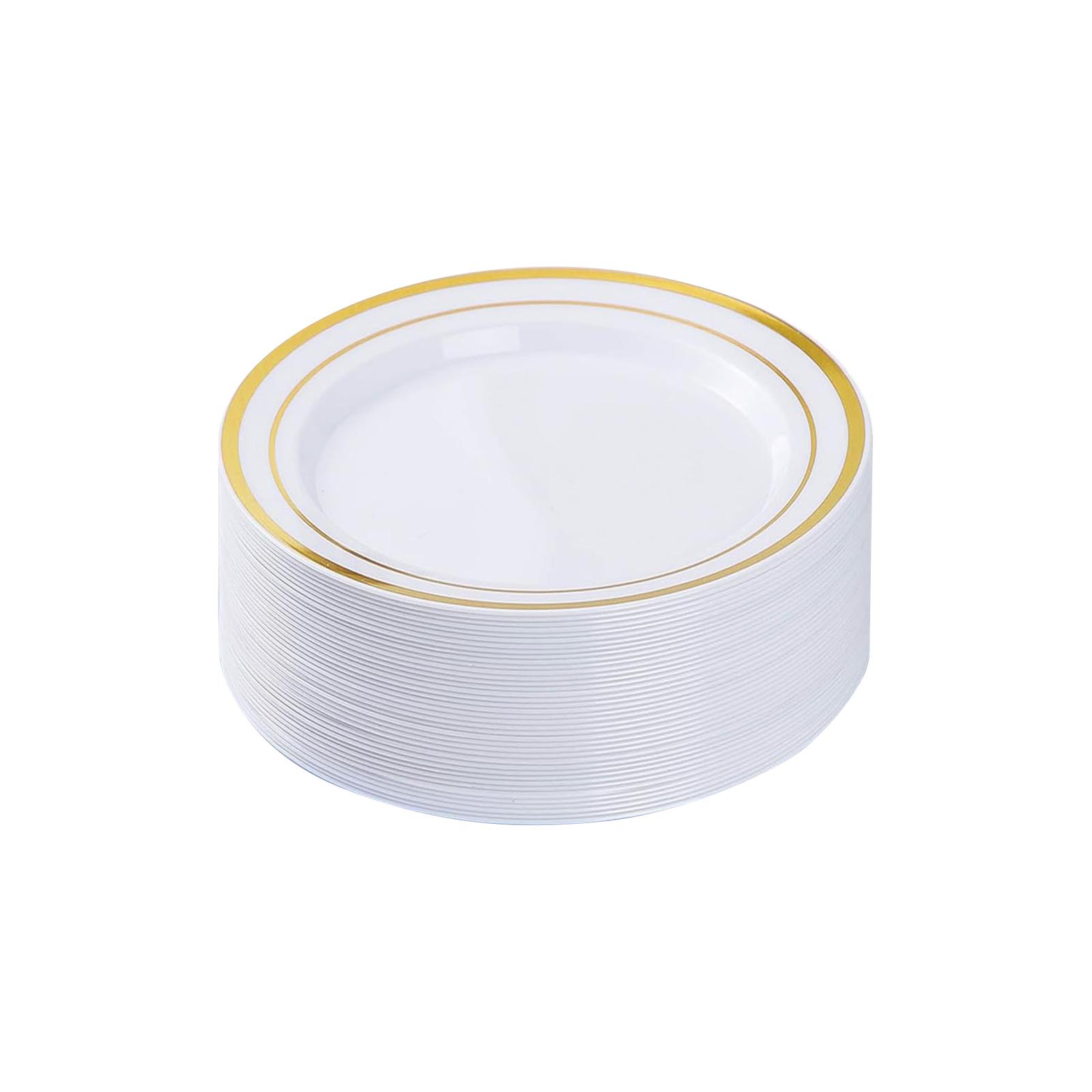 Disposable Tableware Beautiful Plastic Plate Disposable Dinner Plate And Dinner Plate Set Gold Trim Pattern One Size