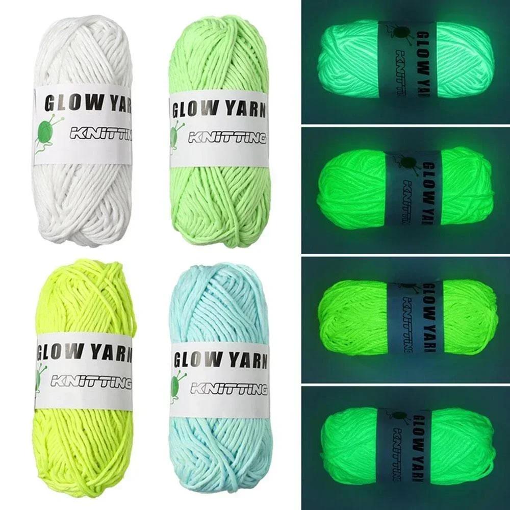 Novel Functional Yarn Glow in The Dark Luminous Yarn Hand Knitting DIY Wool for Carpet Sweater Hat Sewing Accessories