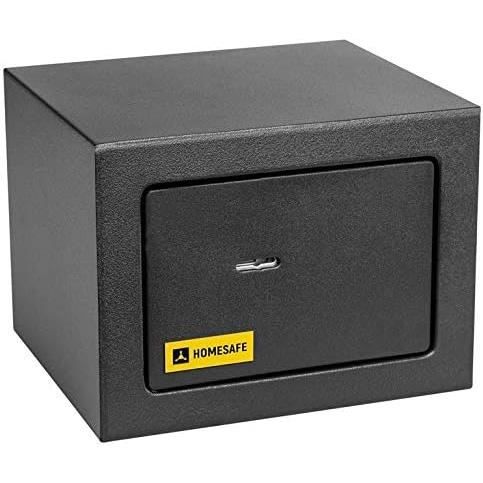 Homesafe hv15k coffre-fort serrure à clé,15x20x17cm,noir satiné,5l