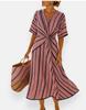 European and American round neck sleeveless contrasting colors loose and thin cross dress, sleeveless long dress