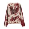 Women's Casual Long Sleeve Zip-Up Hoodie Sweatshirt with Halloween Print