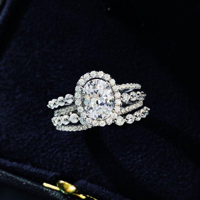 

Wedding Ladies Ring Romantic Sparkling Aaaaa +Zircon 925 Sterling Silver Engagement Rings For Women Fine Jewelry Gift 9