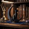 Art Crafts Cat Sculpture 3D Printed Desktop Decoration Dark Style Moon Cat Decoration  Party
