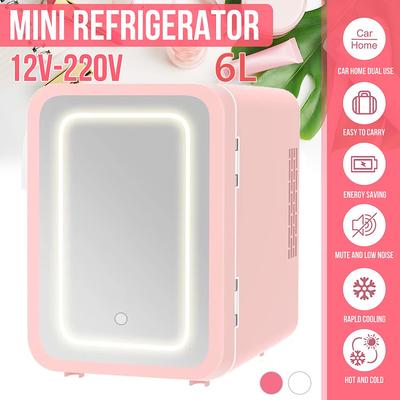 6L Mini Fridge Mirror Fruit Ceverage Cooler Small Refrigerator Student Dormitory Fridge Cosmetics Refrigerator