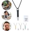 Breathing Necklace with Filter Cotton Titanium Steel Pendant Wear Resist Mindfulness Necklace for Smoking Cessation Tool