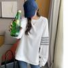 Autumn Waffle Knit Hoodie Round Neck Long Sleeve Women Casual Loose Plus Size Top