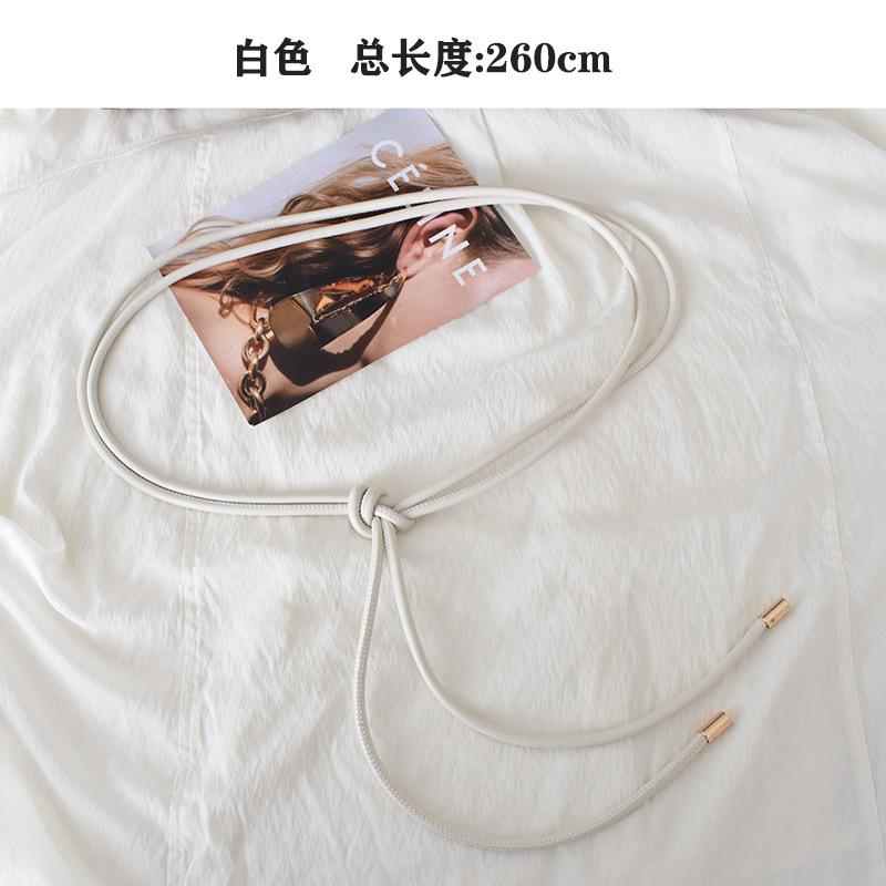 

Chic Soft Womens Pu Leather Waist Tie Belt With Decorative Knot For Coats And Fashion Sweaters білий