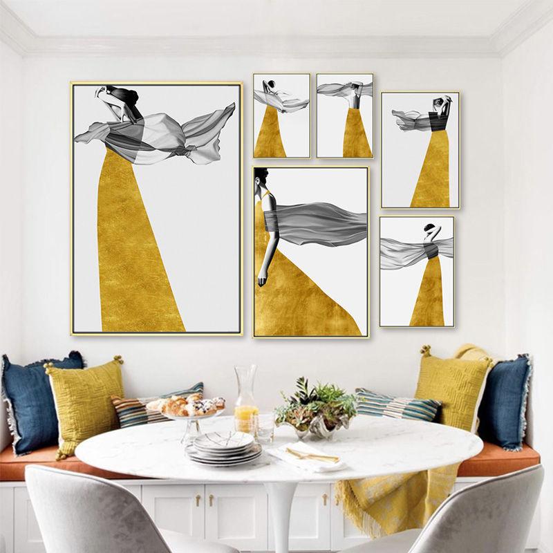 Abstract Woman Wall Art Modern Fashion Female Posters for The Home Canvas Picture for Interior Frameless Wall Art No Frame