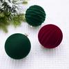 12Pcs Christmas Balls Decorations Shatterproof Velvet Ball Pendant Flocked Christmas Tree Hanging Ball Ornaments for Home Wedding Supplies