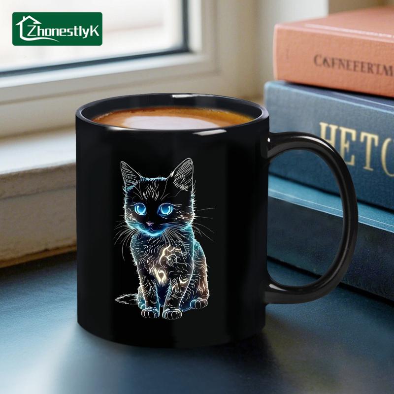 Cute Cat Ceramic Mug 3D Breakfast Cups Coffee Milk Tea Water Cup Household Drinkware