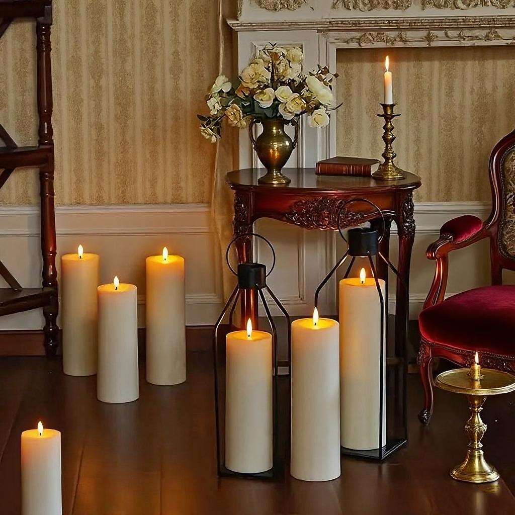 Large Size LED Electronic Candle Light Smokeless Lighting Birthday Hotel Wedding Decoration Scene Layout Props Candle Light