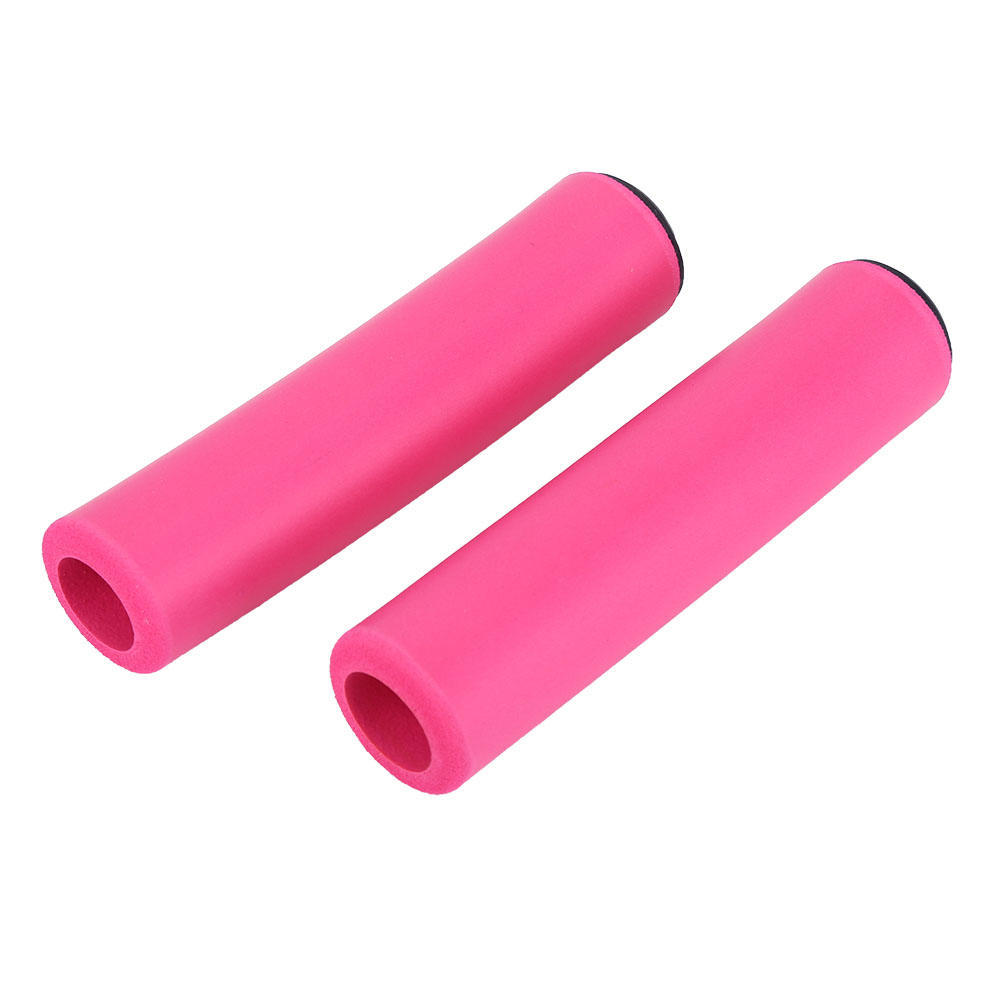 1Pair   Set Bicycle Mountain Bike Handlebar Sponge Anti Skid Shock Absorbing Grip Cover Pink